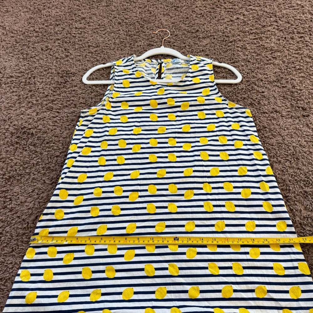 J Gee Lemon Print Sleeveless Shift Sheath Dress A Line 100% Cotton S - Picture 11 of 13